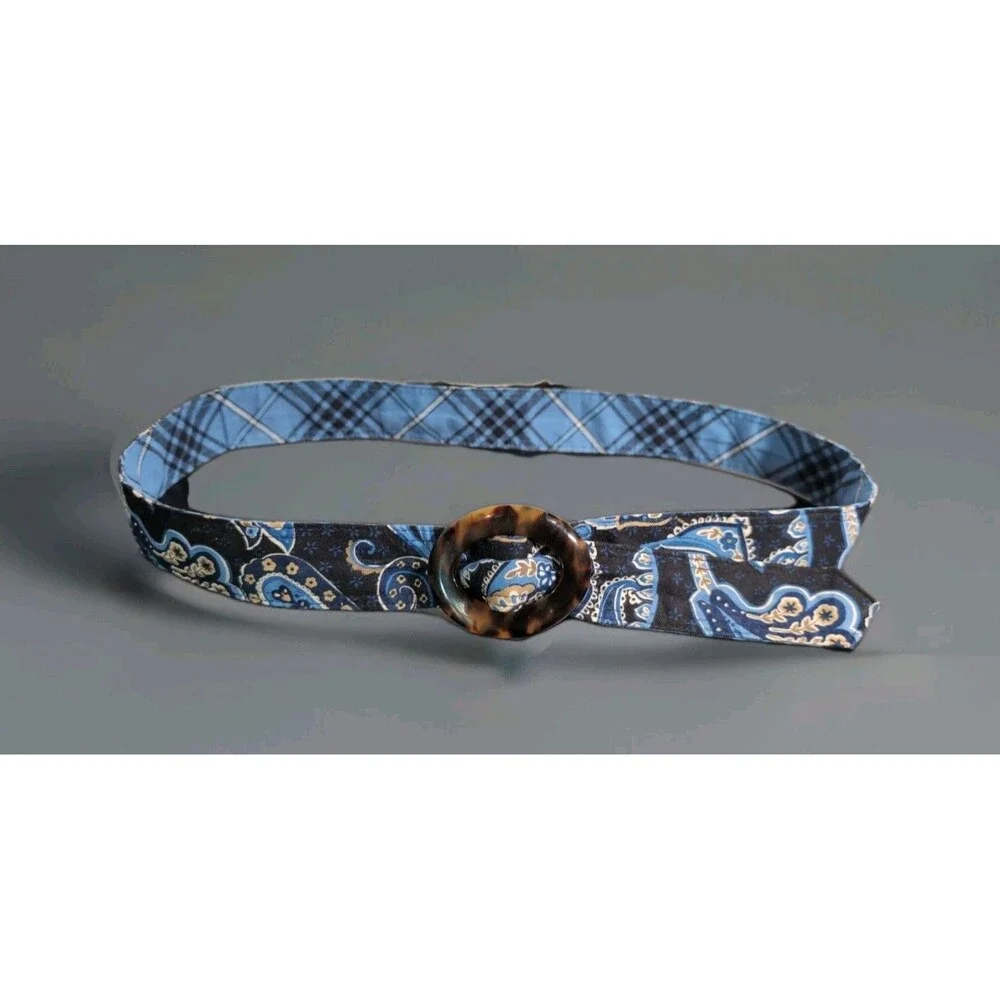 VERA BRADLEY BELT 44.5” LENGTH FABRIC WINDSOR AJUSTABLE REVERSABLE NAVY 2006 EUC
